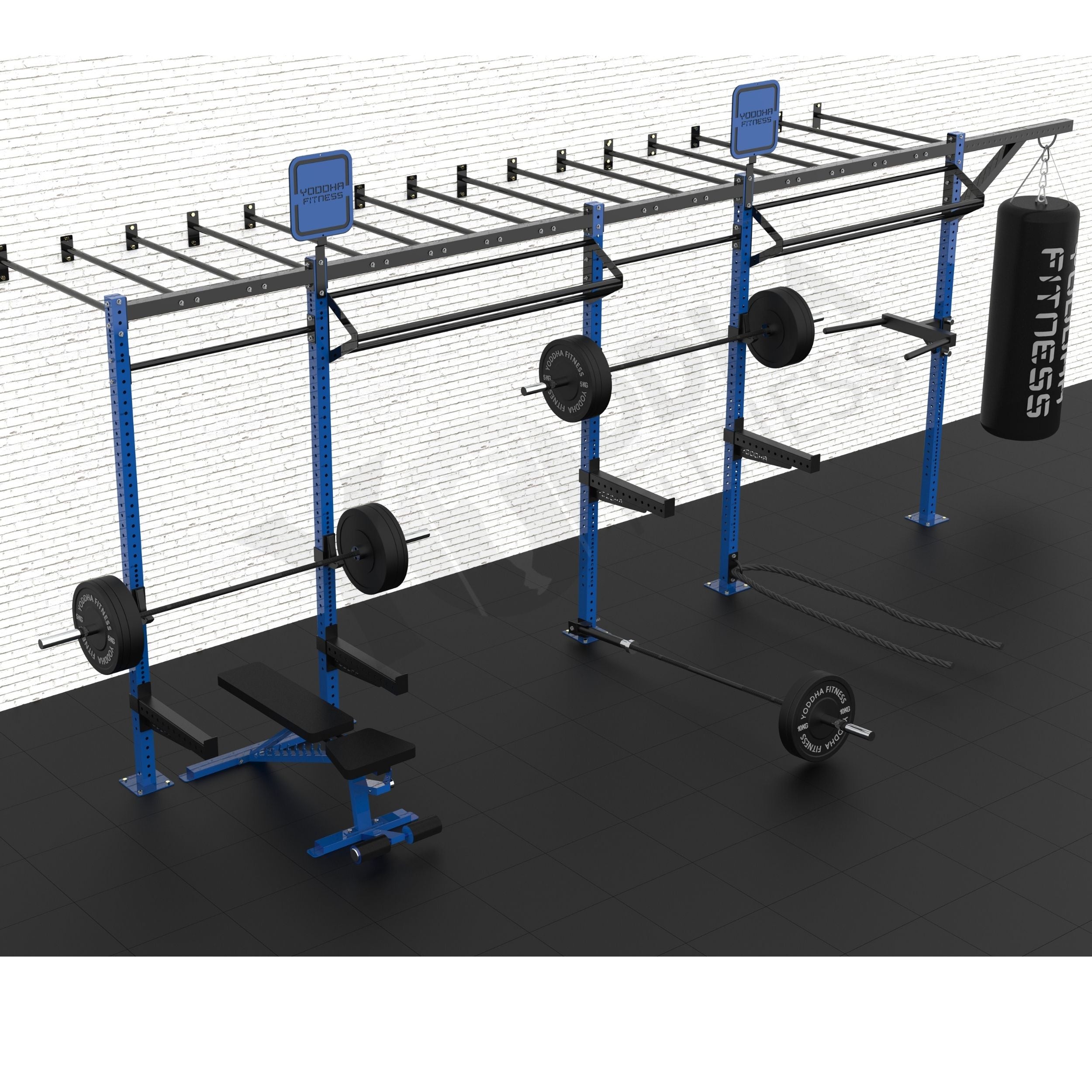 Wall Mounted CrossFit Rig - 20 Ft with Monkey Bar