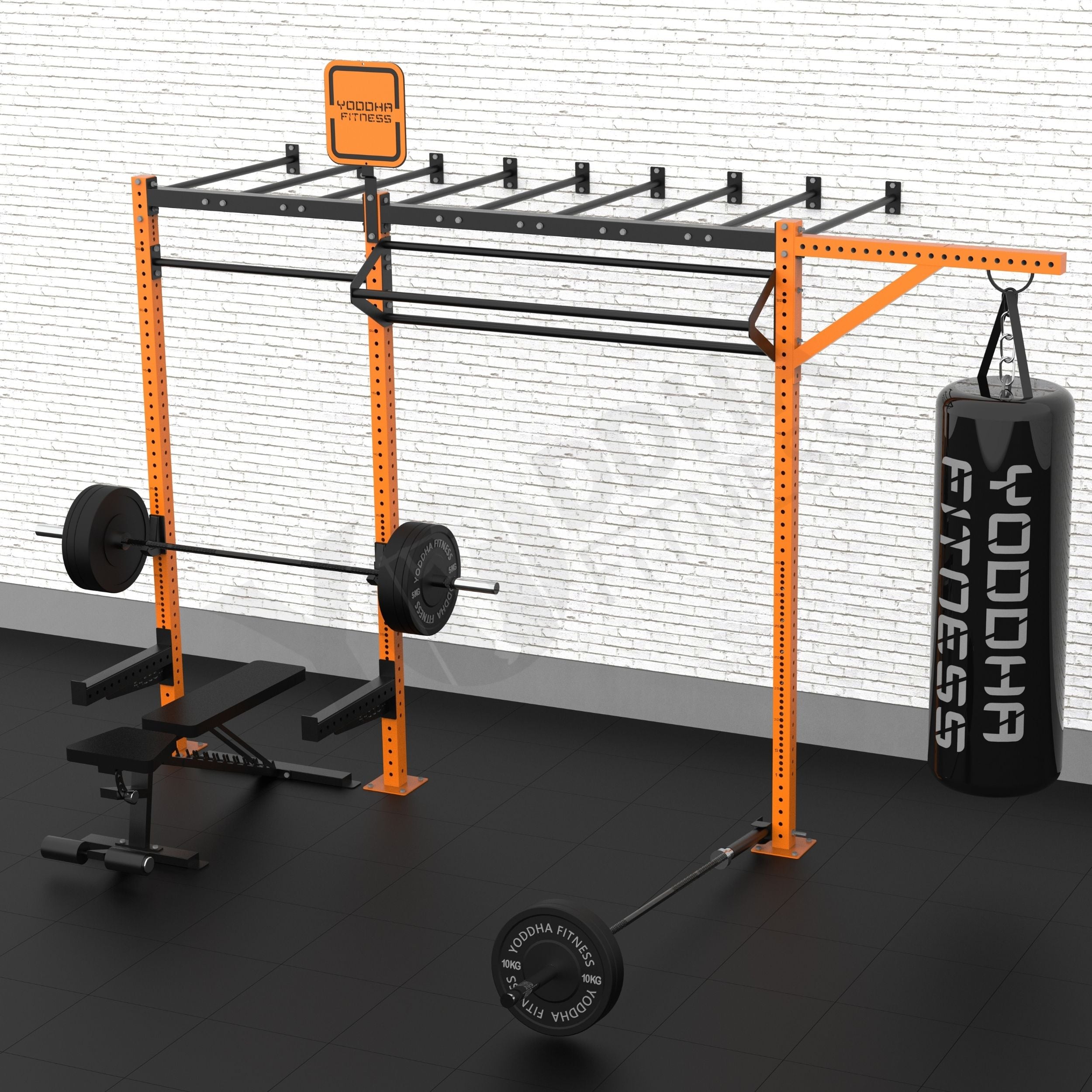 Wall Mounted CrossFit Rig - 10 Ft with Monkey Bar