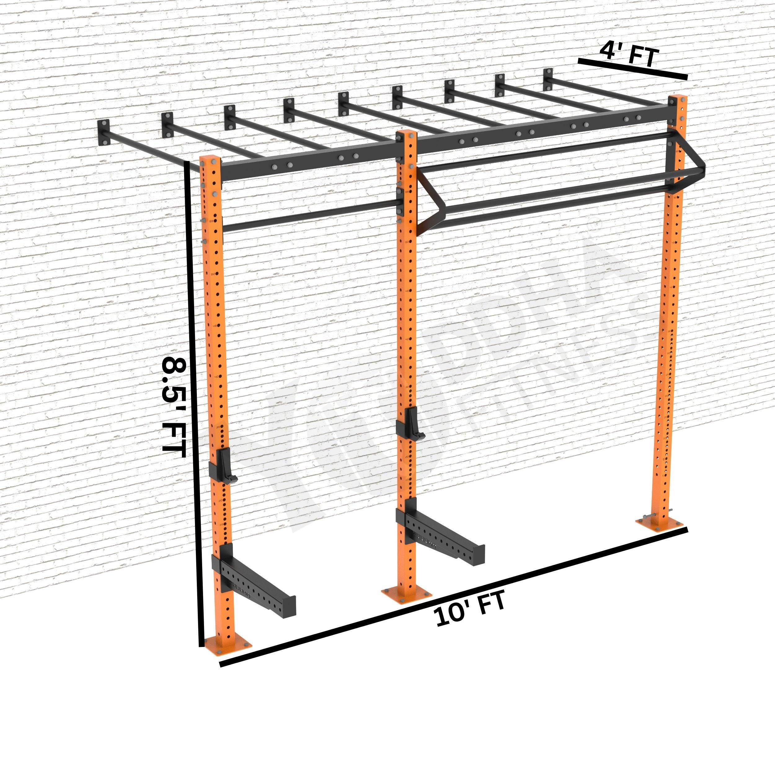 Wall Mounted CrossFit Rig - 10 Ft with Monkey Bar