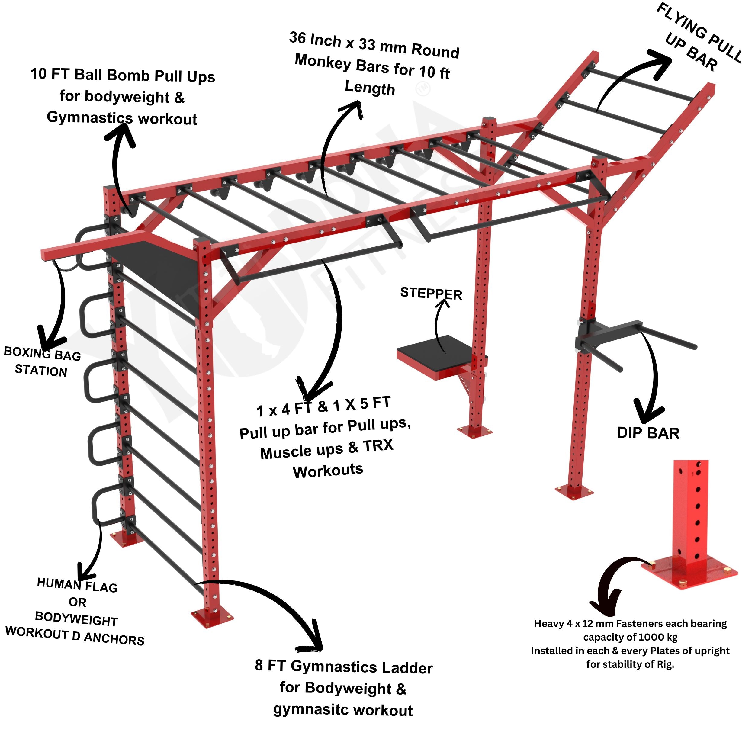 Monkey Bar - FREESTANDING - 10 FT