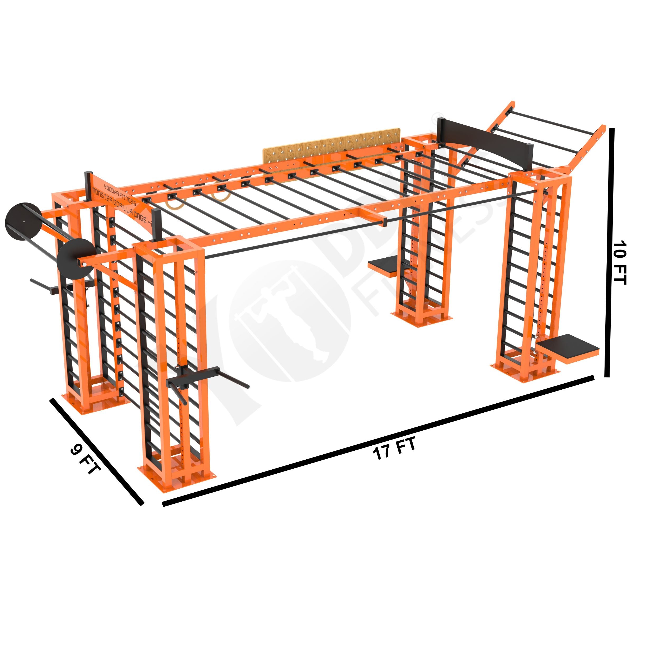Monster Gorilla Monkey Bar Cage - 17 FT