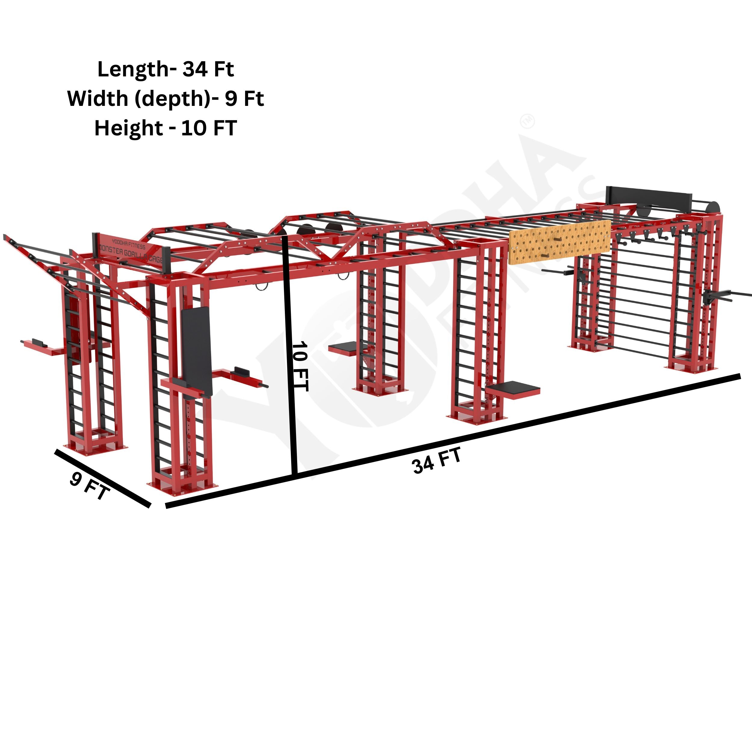 Monster Gorilla Monkey Bar Cage - 34 Ft