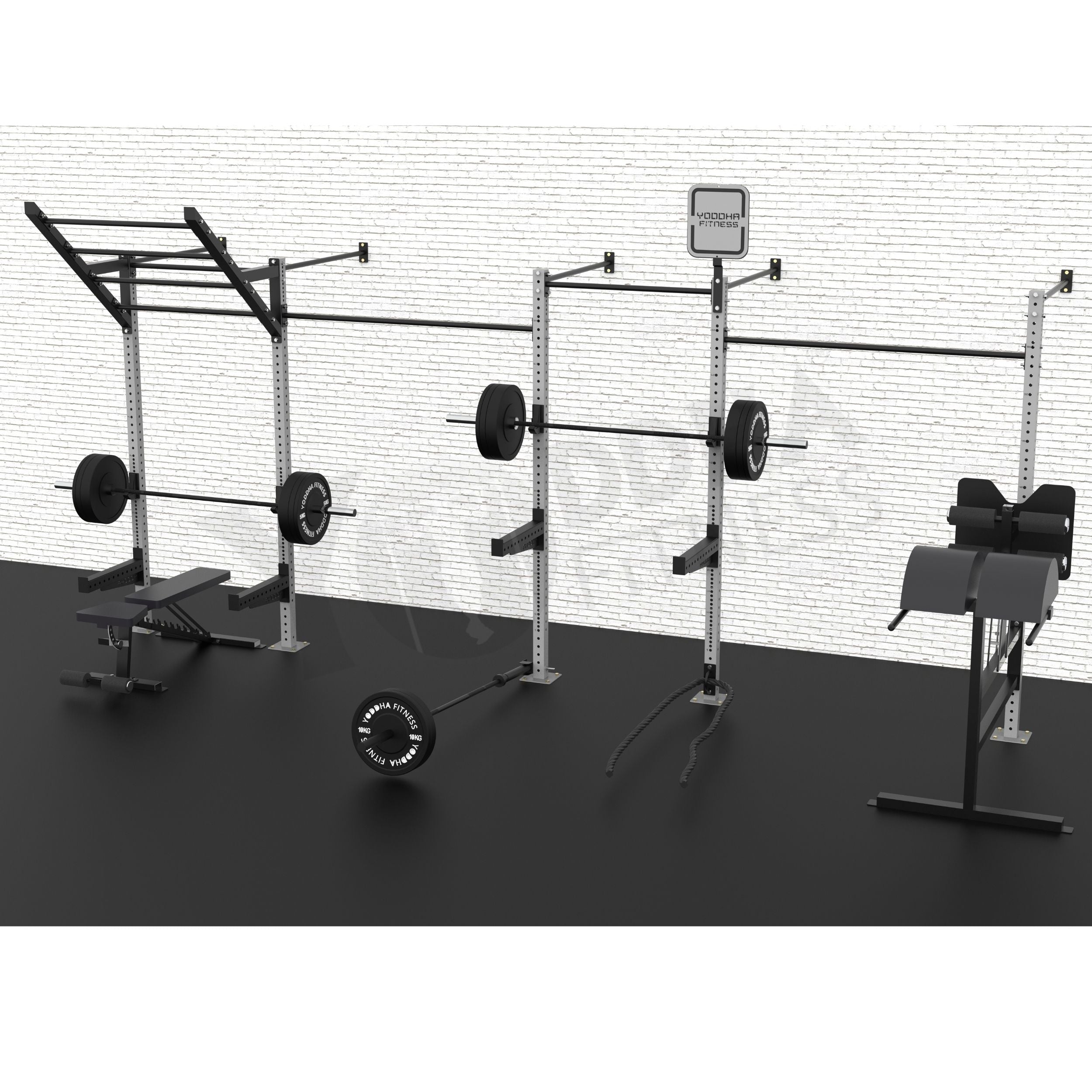 Crosfit Rings Homebase Rig Wall Mounted CrossFit Rig - 20 Ft - Yoddha Fitness Inc