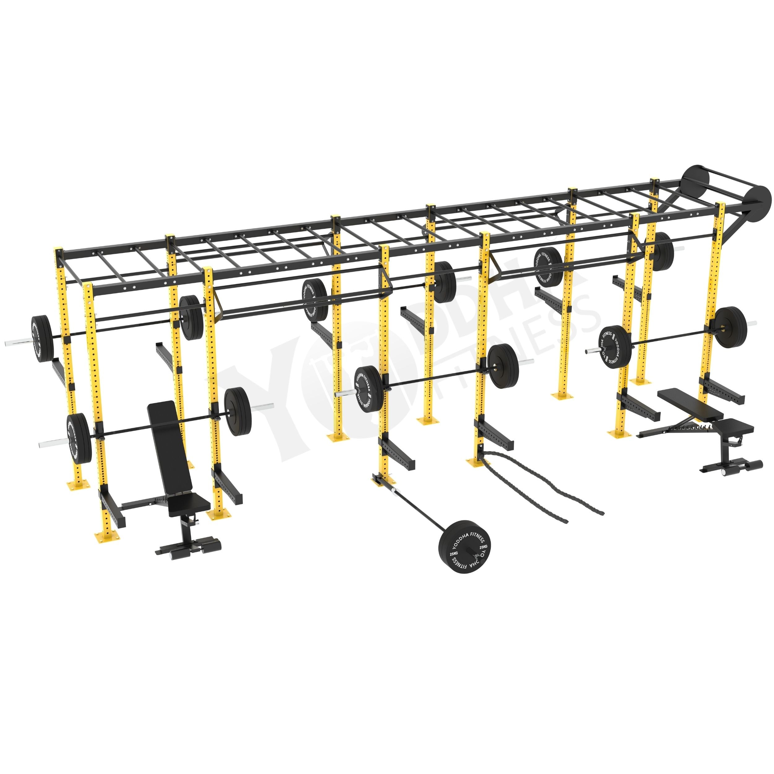 Freestanding CrossFit Rig 24 Ft with Monkey Bar Yoddha Fitness Inc
