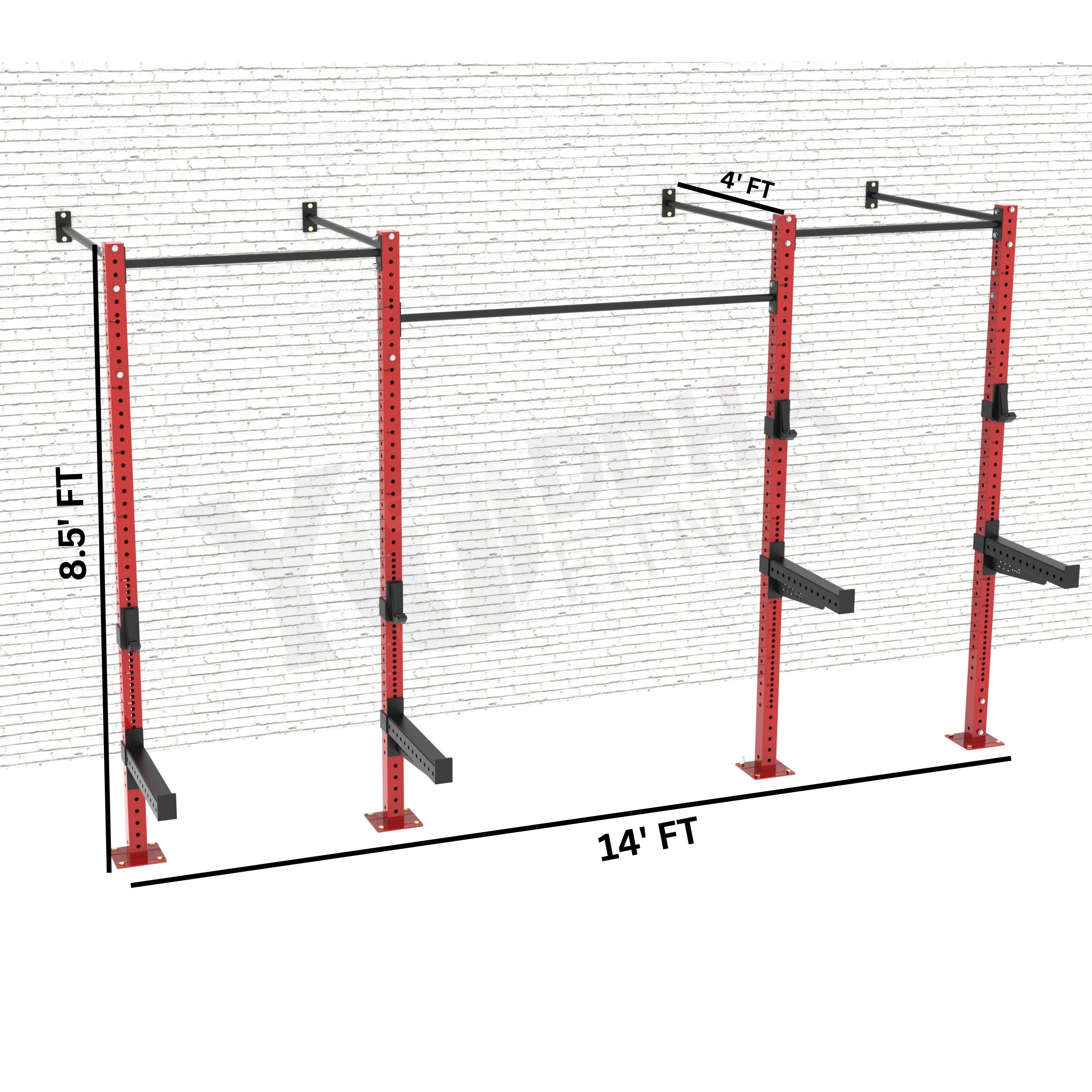 Crosfit Rings Homebase Rig Wall Mounted CrossFit Rig - 14 Ft - Yoddha Fitness Inc